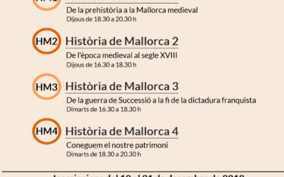 Programació dels cursos d’història de Mallorca 2018-2019
