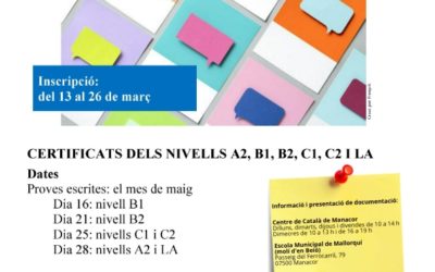 Convocatòria proves de català maig 2019