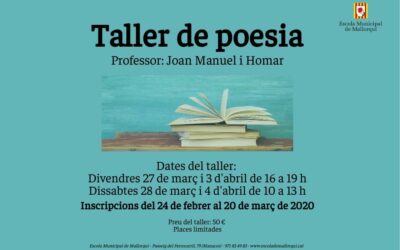 Inscripcions al taller de poesia per a adults