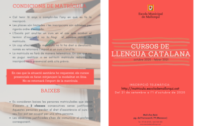 Inscripcions cursos de llengua catalana 2020-2021 (dematins i horabaixes)