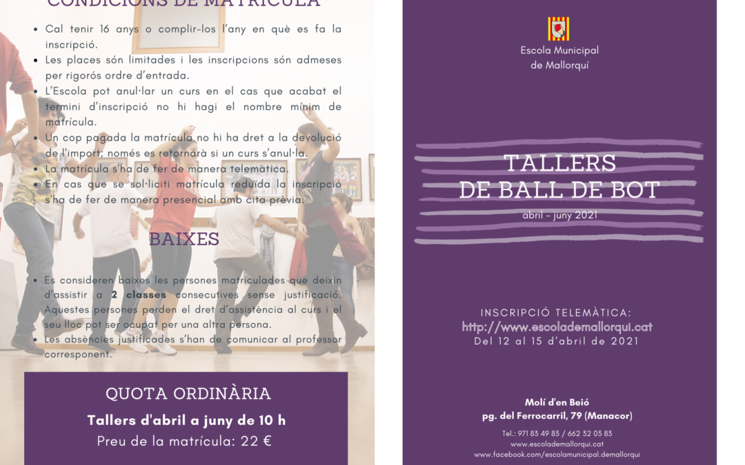 Díptic tallers de ball de bot