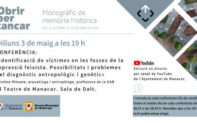 CONFERÈNCIA: «Identificació de víctimes en les fosses de la repressió feixista. Possibilitats i problemes del diagnòstic antropològic i genètic»