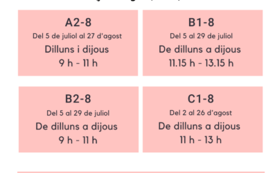 Cursos de llengua catalana, estiu 2021