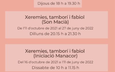CURSOS DE BALL DE BOT I INSTRUMENTS 2021-2022