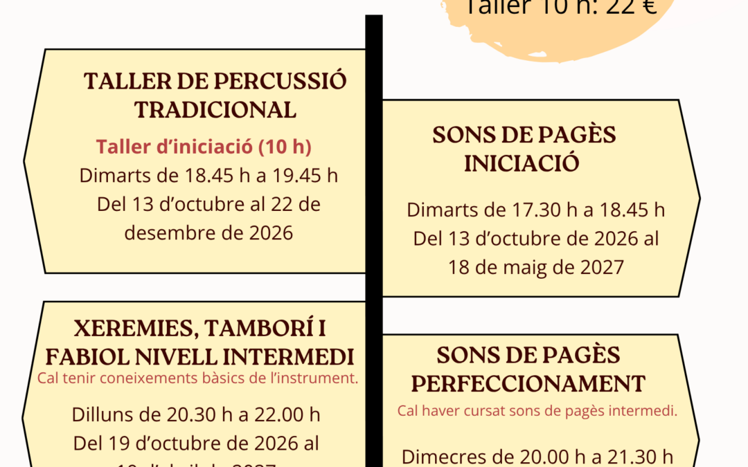 Cursos d’instruments tradicionals 2026-2027